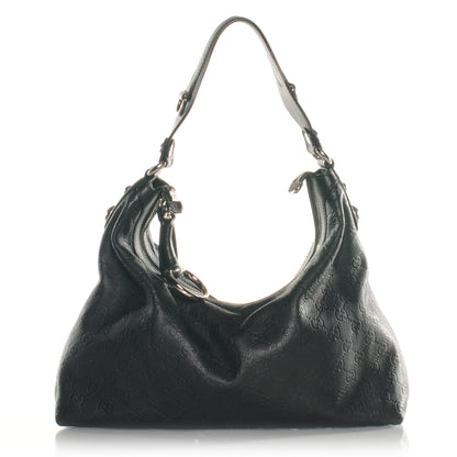Gucci Guccissima Medium Icon Bit Hobo Black 1 of 9