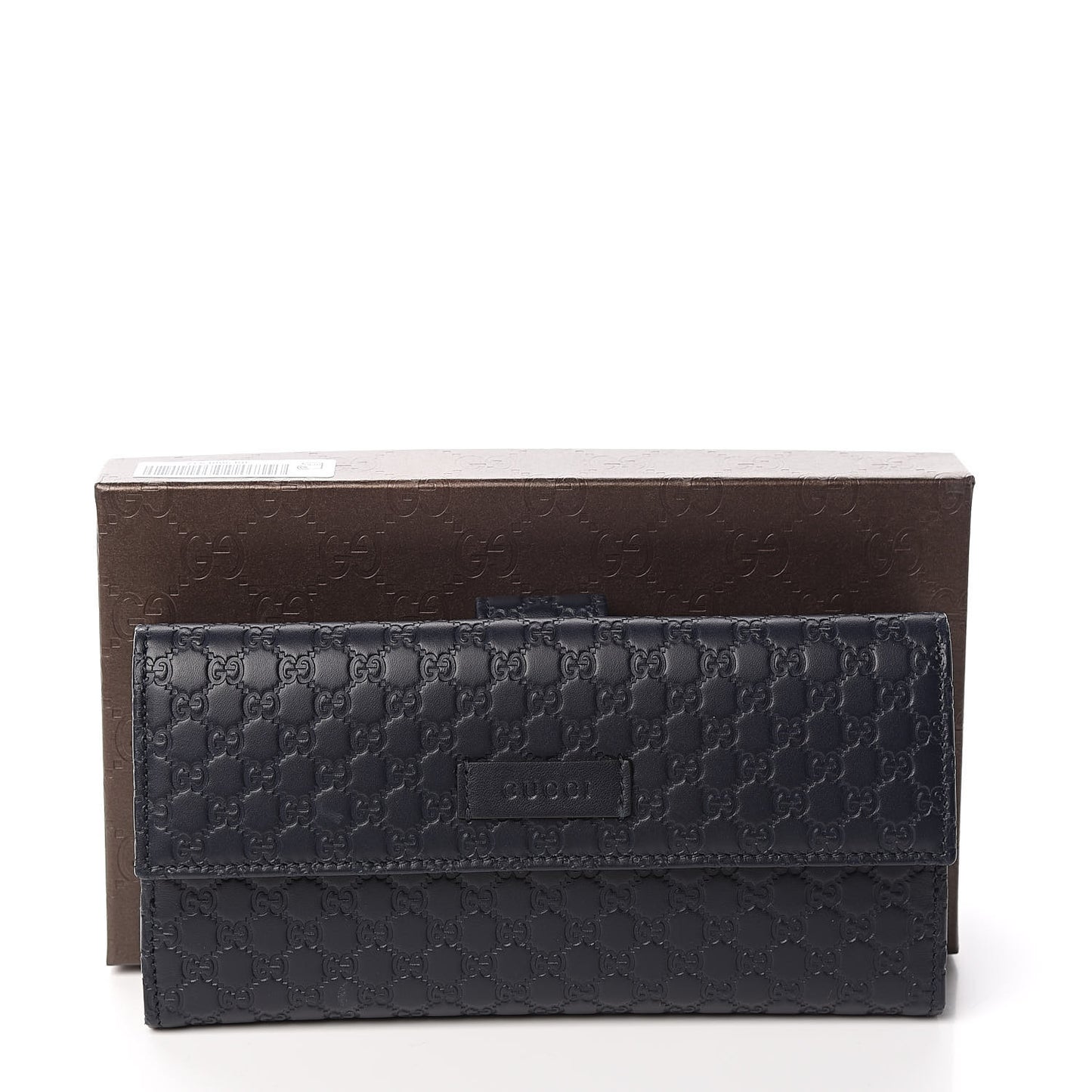 Microguccissima Continental Flap Wallet Navy