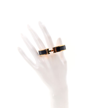 Hermes Enamel Narrow Clic Clac H Bracelet PM Bleu Abysse 2 of 5