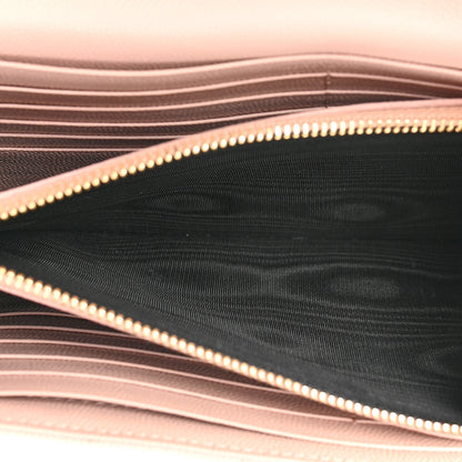 Saint Laurent Grain De Poudre Matelasse Chevron Monogram Chain Wallet Pale Pink 6 of 18