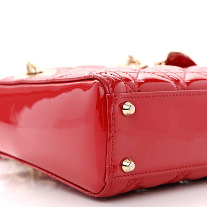 Christian Dior Patent Cannage Mini Lady Dior Red 9 of 10