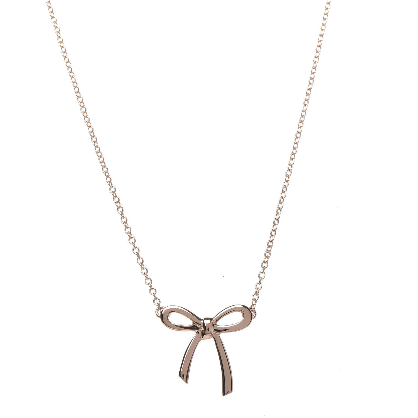 18K Rose Gold Mini Bow Pendant Necklace