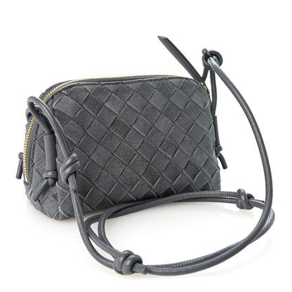 Bottega Veneta Suede Intrecciato Concert Pouch Cloudy Indigo 2 of 9