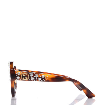 Gucci Crystal Cat Eye Sunglasses GG0308S Havana 3 of 7