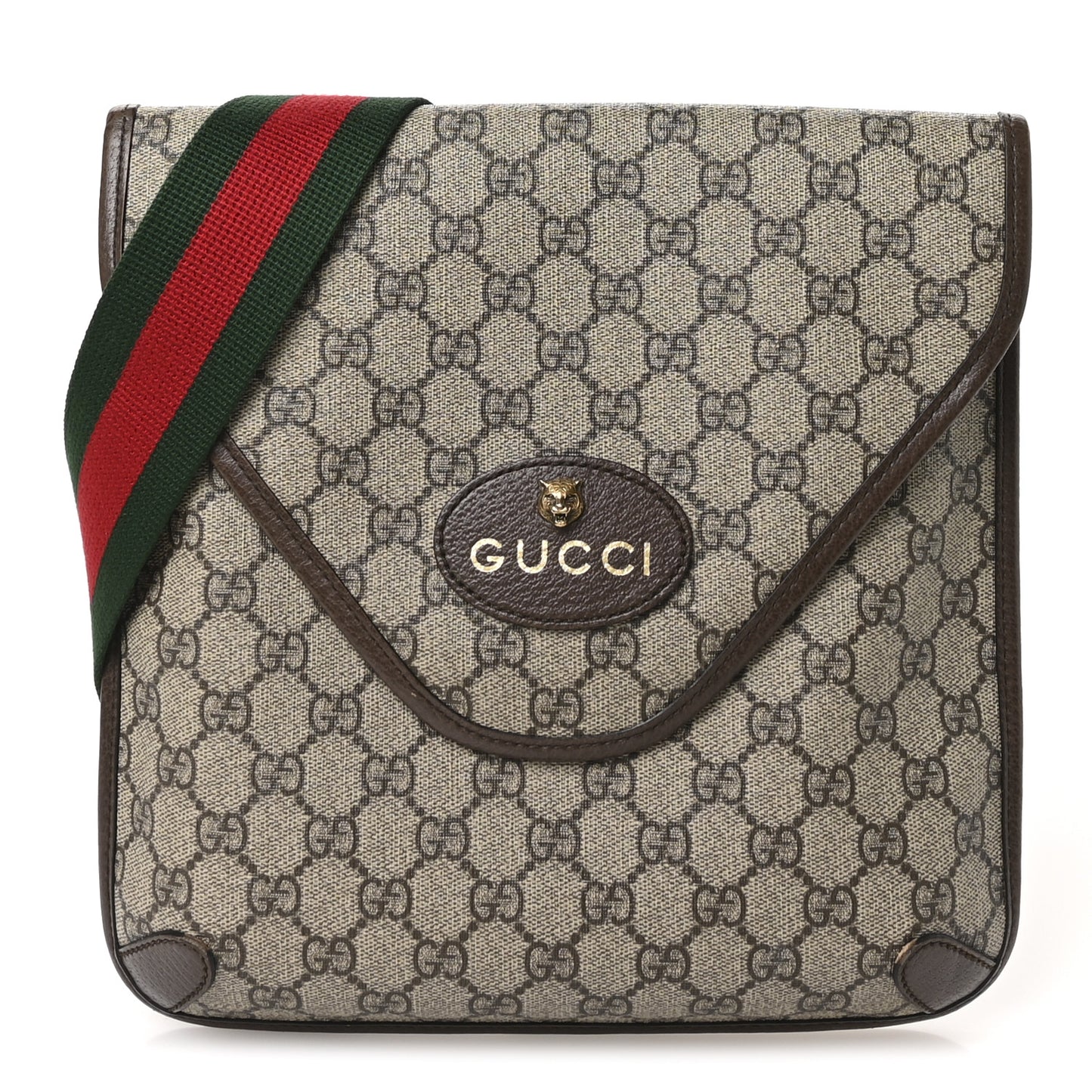 GG Supreme Monogram Web Medium Neo Vintage Flap Messenger Bag Beige New Acero