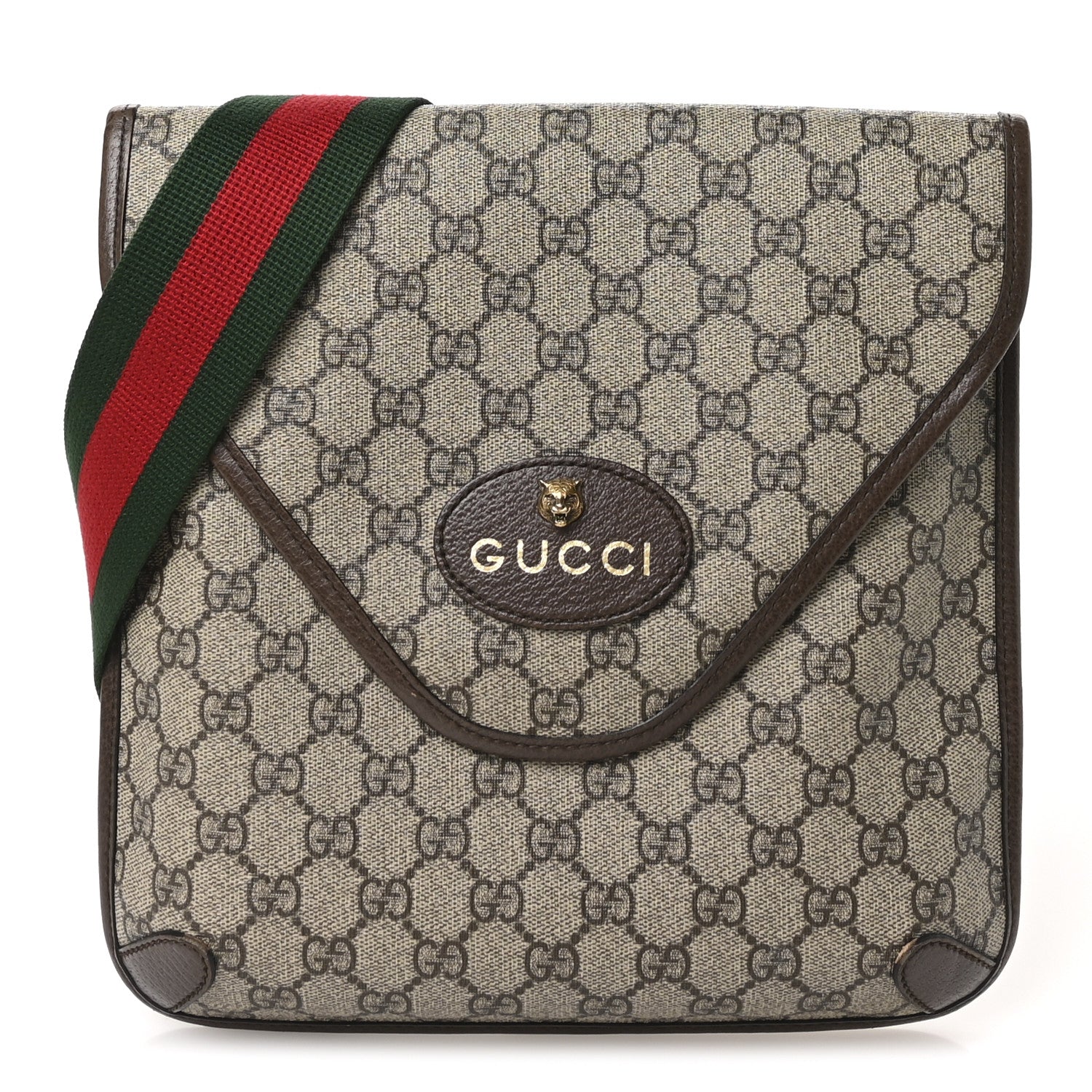 Gucci GG Supreme Monogram Web Medium Neo Vintage Flap Messenger Bag Beige New Acero 1 of 13