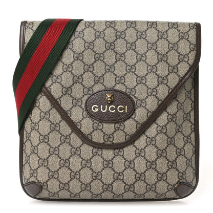 Gucci GG Supreme Monogram Web Medium Neo Vintage Flap Messenger Bag Beige New Acero 1 of 13