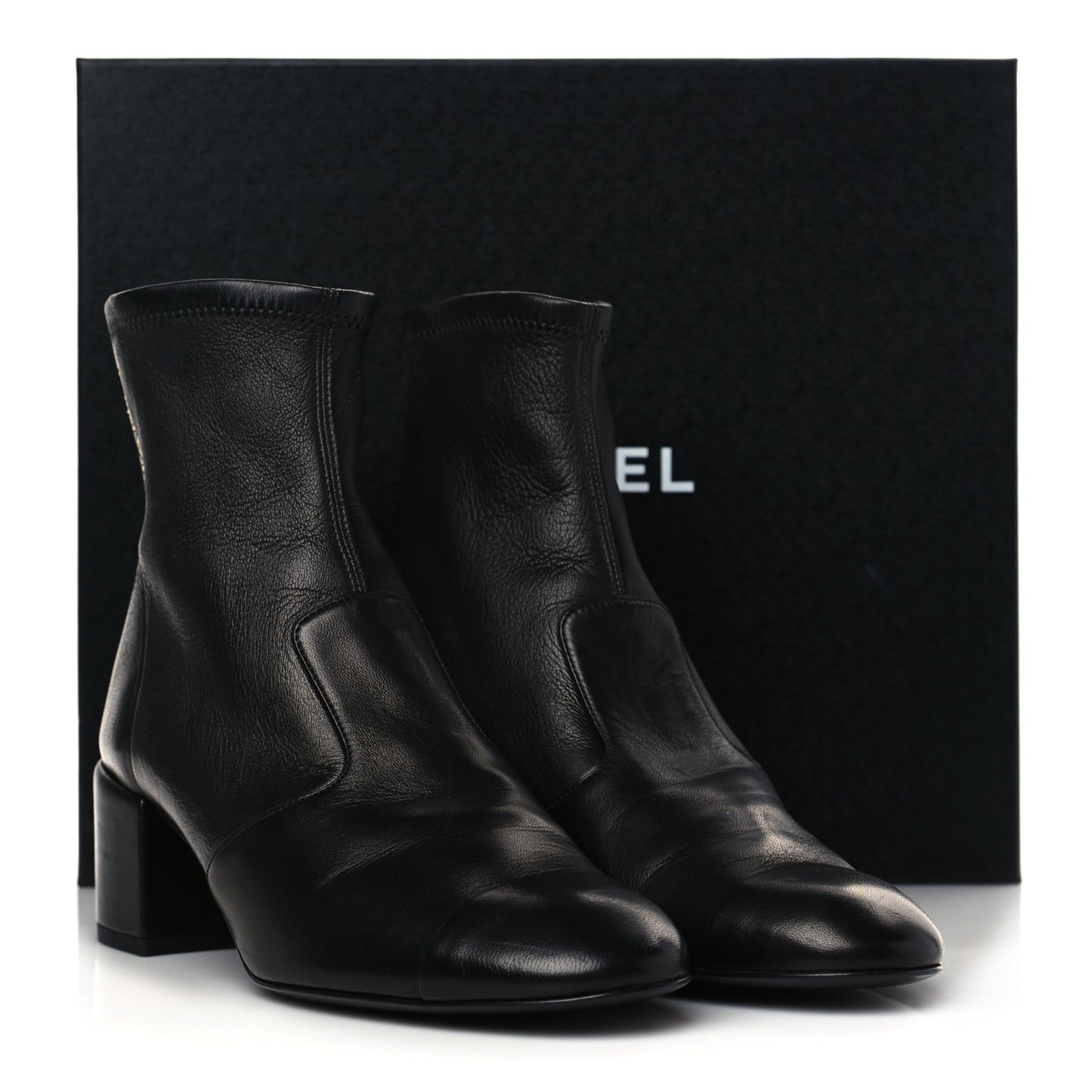 Lambskin Logo Ankle Boots 38.5 Black