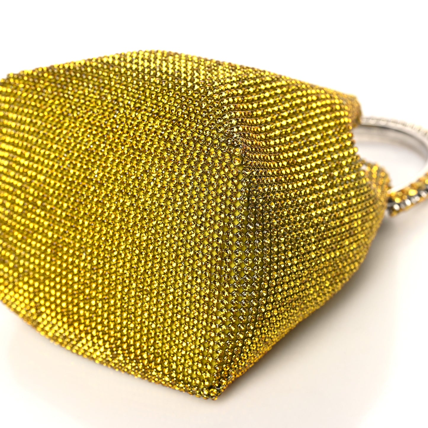 Satin Crystal Embellished Bon Bon Bag Yellow