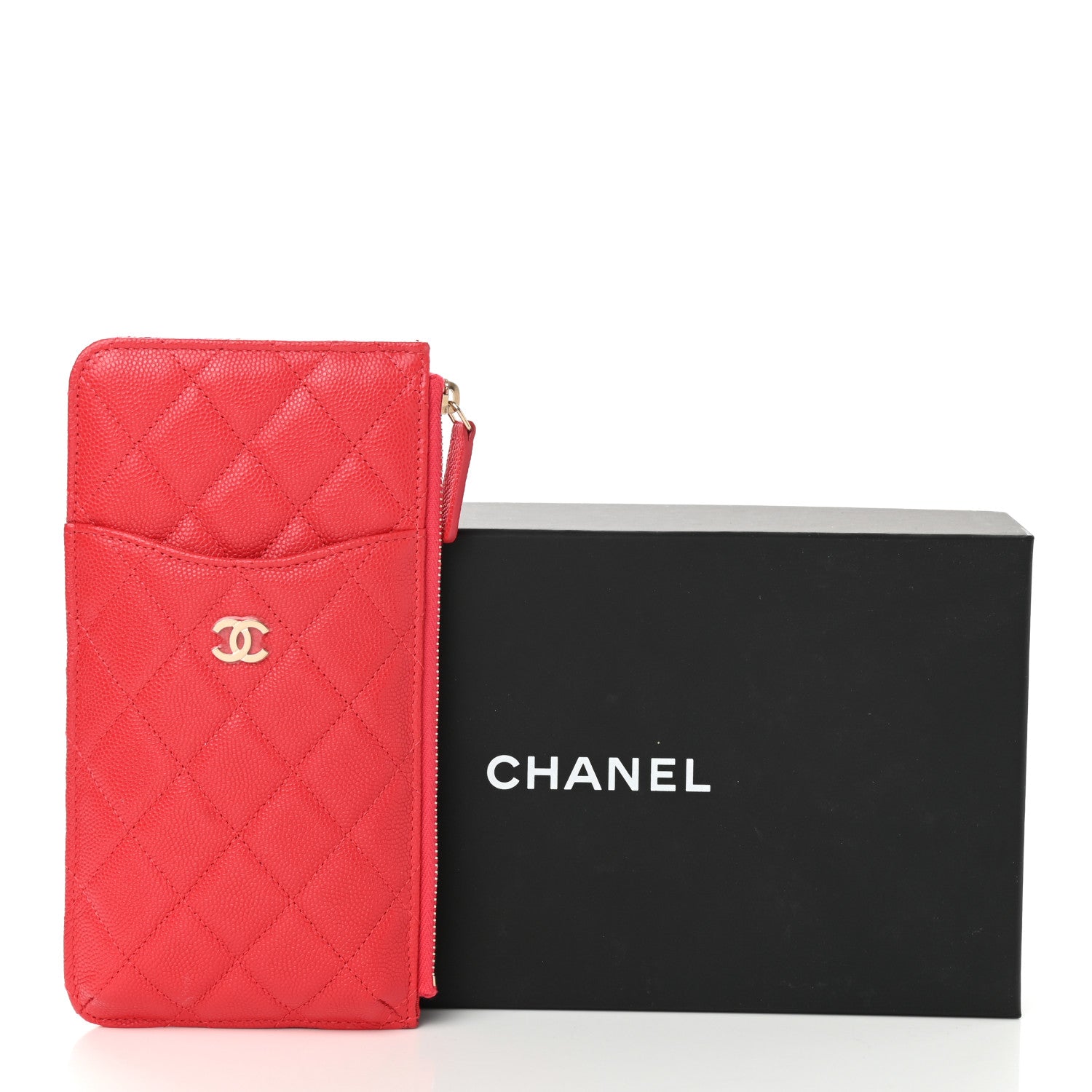 Chanel Caviar Quilted Classic iPhone Pouch Red 6 of 8