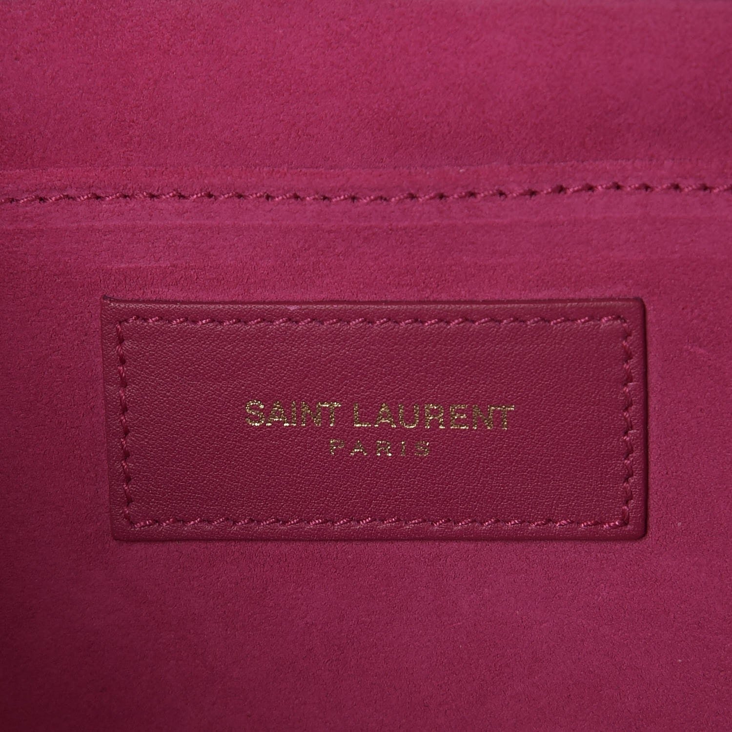 Saint Laurent Calfskin Classic Y Ligne Clutch Fuchsia 7 of 7