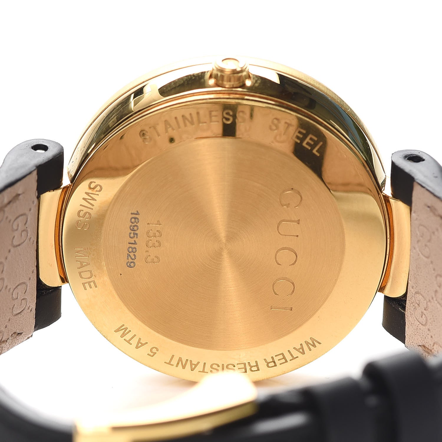 Gucci Stainless Steel Calfskin 37mm Interlocking G Quartz Watch Black 4 of 5