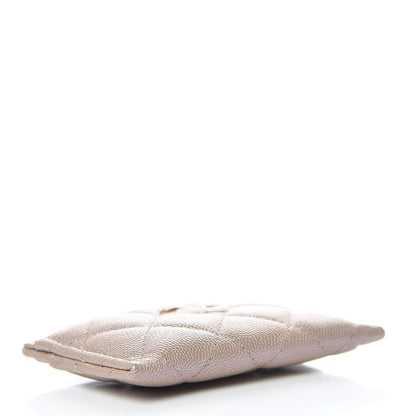 Chanel Iridescent Caviar Quilted Card Holder Beige 4 of 9