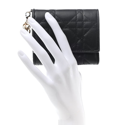 Christian Dior Lambskin Cannage Lady Dior Lotus Wallet Black 2 of 8