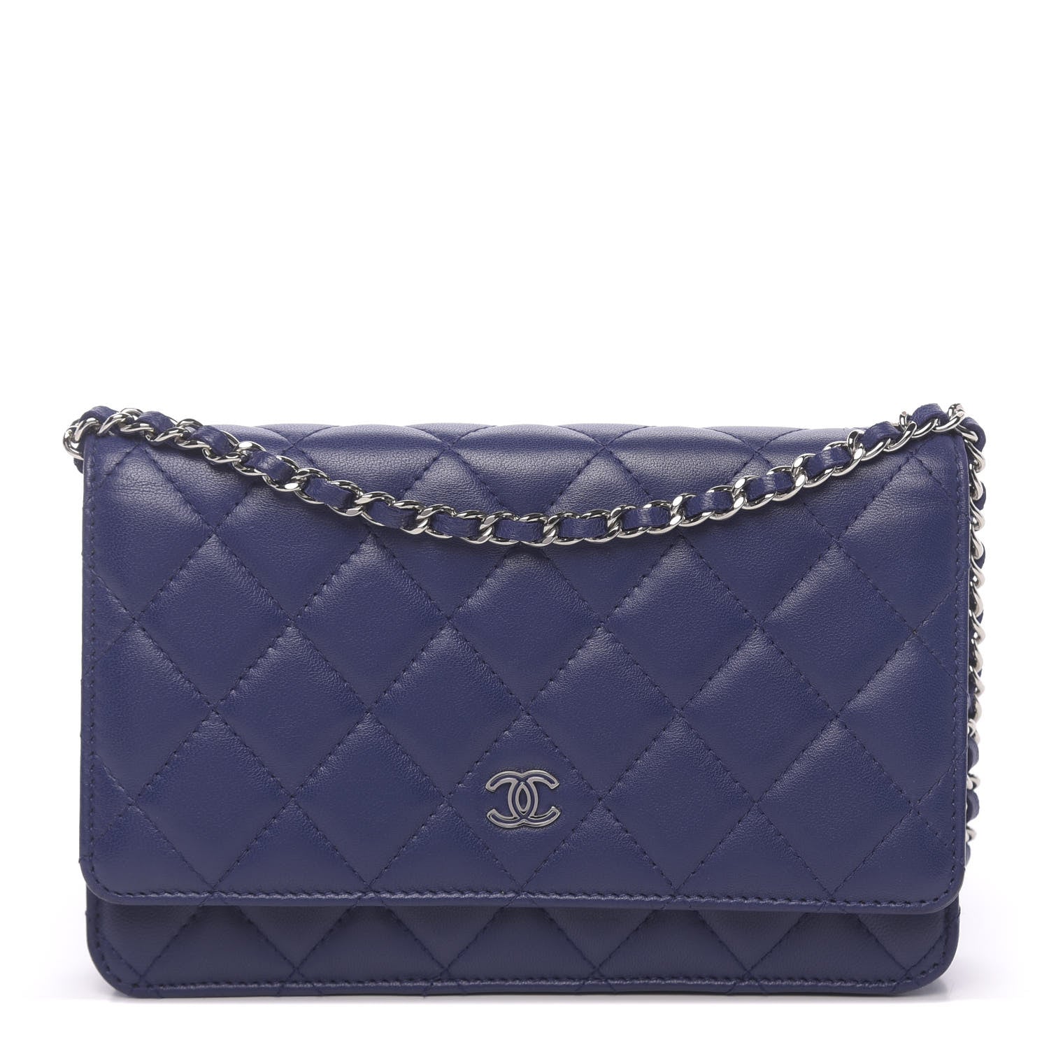 Chanel Lambskin Quilted Wallet On Chain WOC Purple 1 of 12