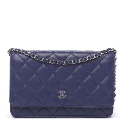 Chanel Lambskin Quilted Wallet On Chain WOC Purple 1 of 12