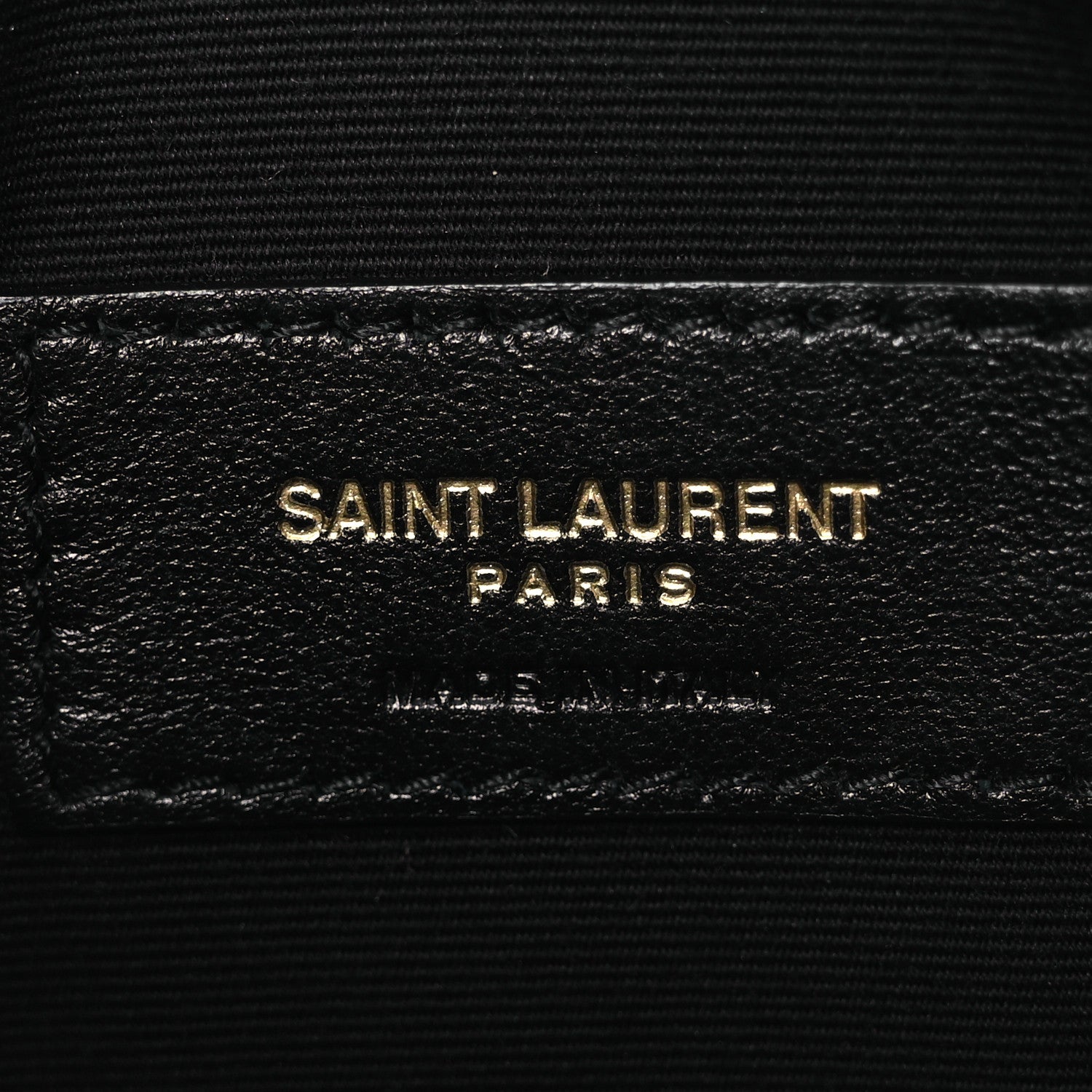 Saint Laurent Calfskin Crocodile Embossed Uptown Monogram Pouch Black 6 of 8