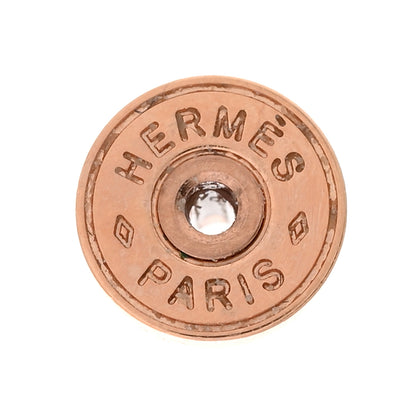 Hermes Rose Gold Lacquered Mini Pop H Earrings Marron Glace 4 of 6