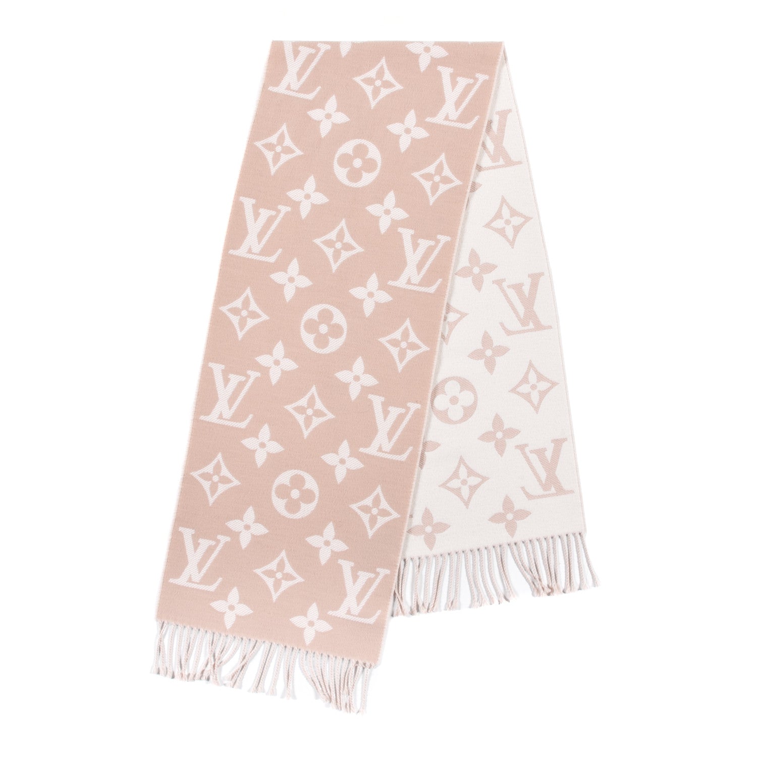 Louis Vuitton Wool Monogram Simply LV Scarf Beige 2 of 4