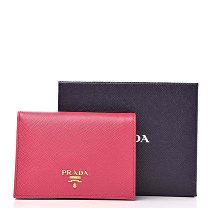 Prada Saffiano Metal Bi-Fold Wallet Ibisco 9 of 9