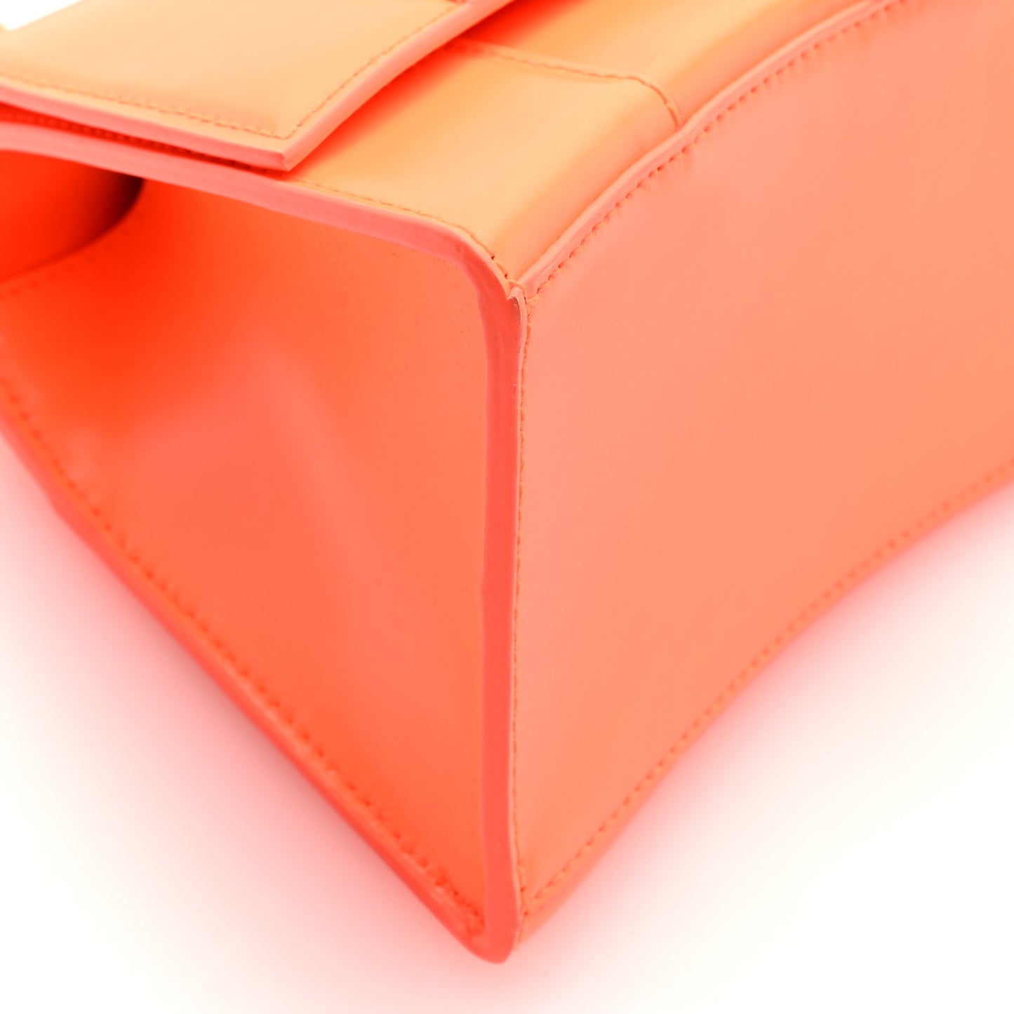 Shiny Box Calfskin Small Hourglass Top Handle Bag Fluo Orange