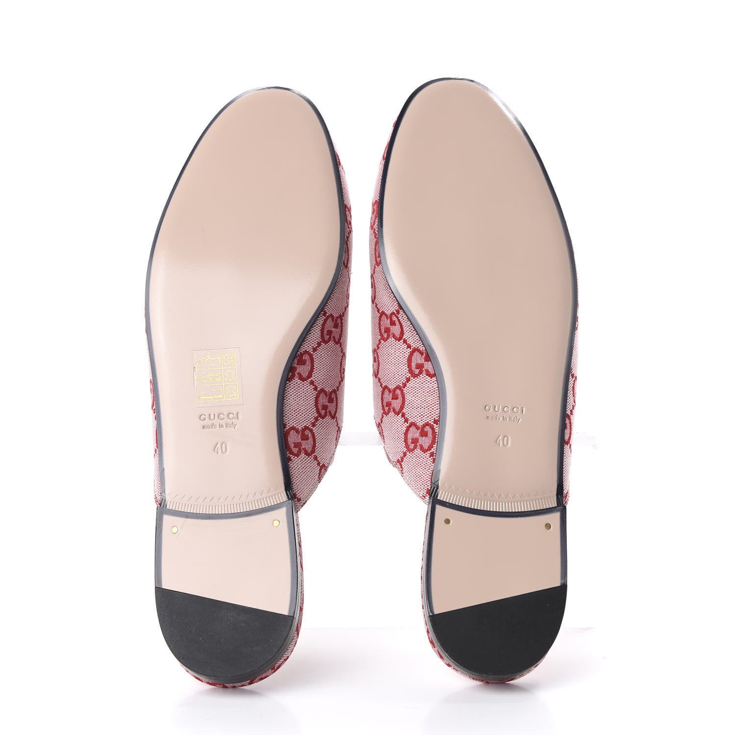 Gucci Canvas GG Monogram Horsebit Womens Princetown Slippers 40 Gardenia Hibiscus Red 5 of 10