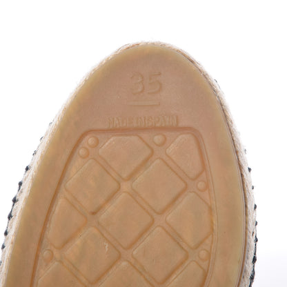 Chanel Lambskin Quilted CC Espadrilles 35 Black 6 of 10