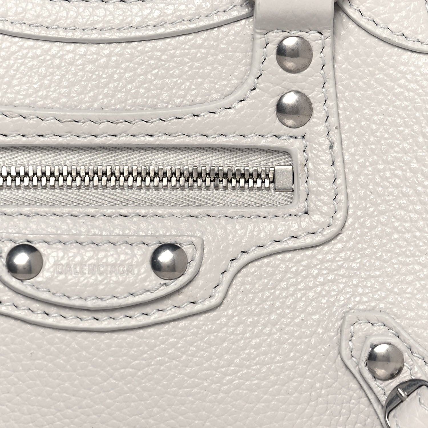Balenciaga Grained Calfskin Neo Classic Silver Hardware Nano City Crossbody Chalky White 6 of 12