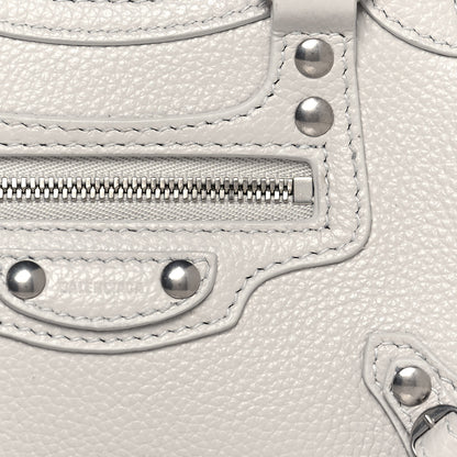 Balenciaga Grained Calfskin Neo Classic Silver Hardware Nano City Crossbody Chalky White 6 of 12