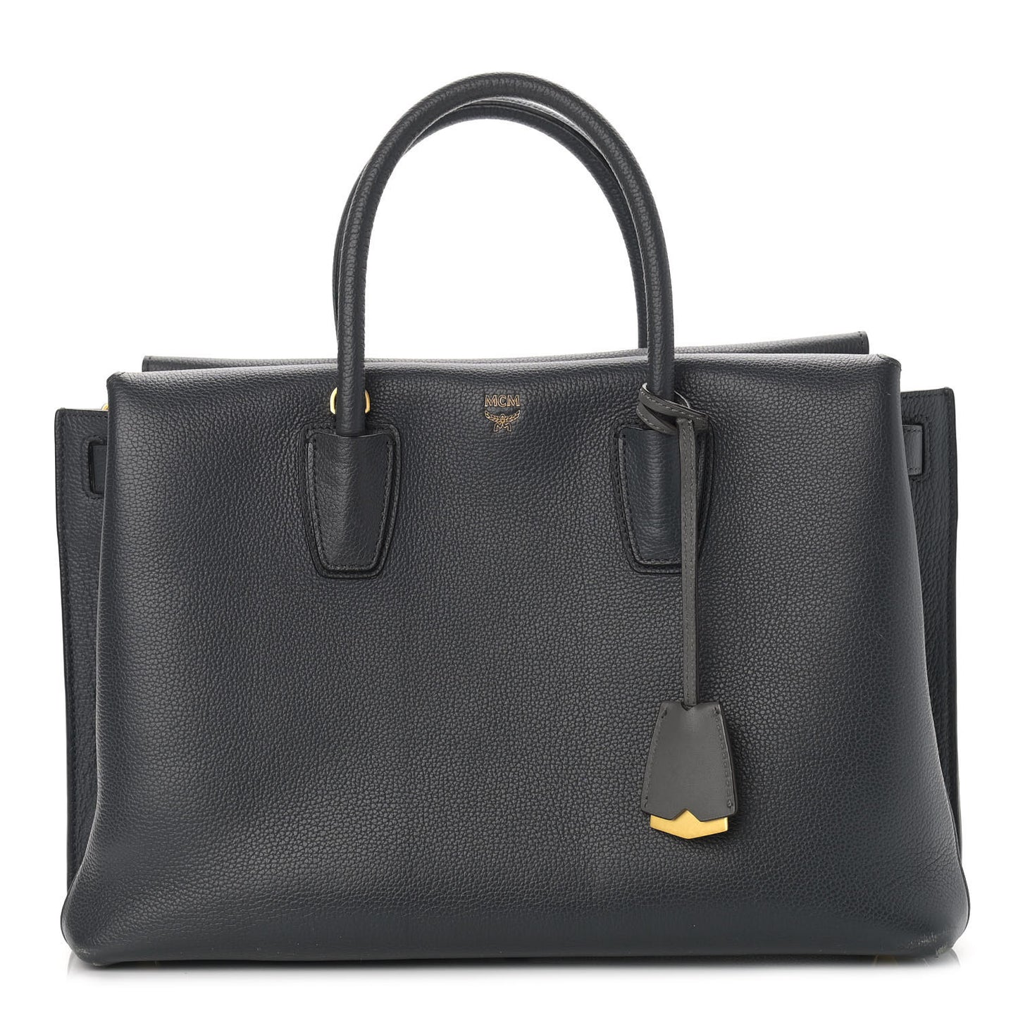 Grained Calfskin Medium Milla Tote Phantom Grey