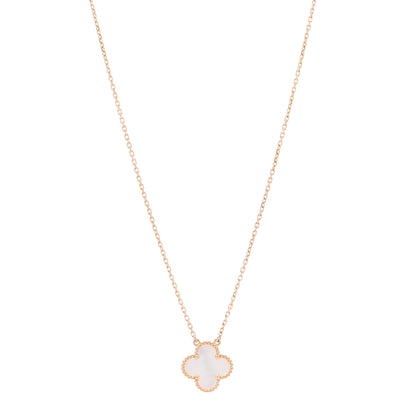 Van Cleef & Arpels 18K Yellow Gold Mother of Pearl Vintage Alhambra Pendant Necklace 1 of 5