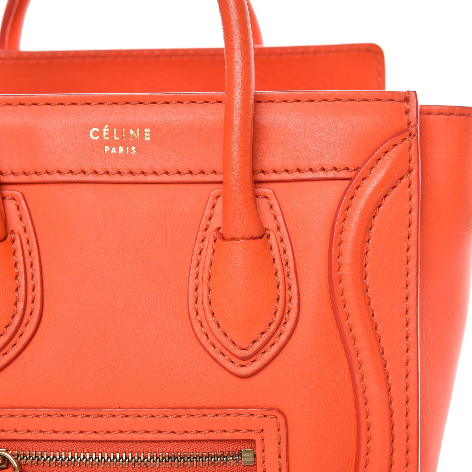 Celine Smooth Calfskin Nano Luggage Fluo Orange 15 of 15