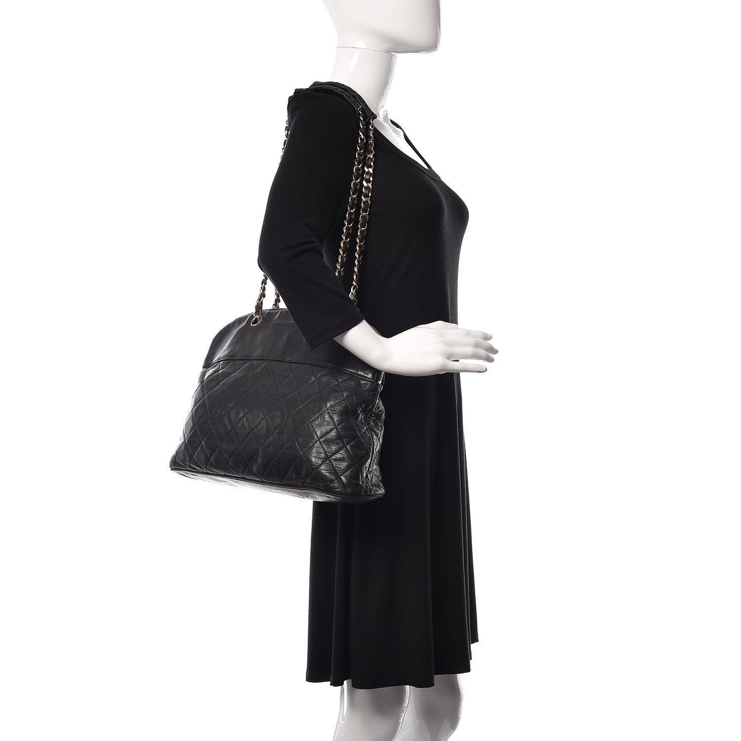 Chanel Lambskin Quilted Shoulder Bag Black 2 of 10