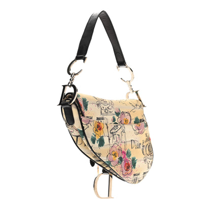 Christian Dior Canvas Paris 50s Saddle Bag Multicolor 3 of 10