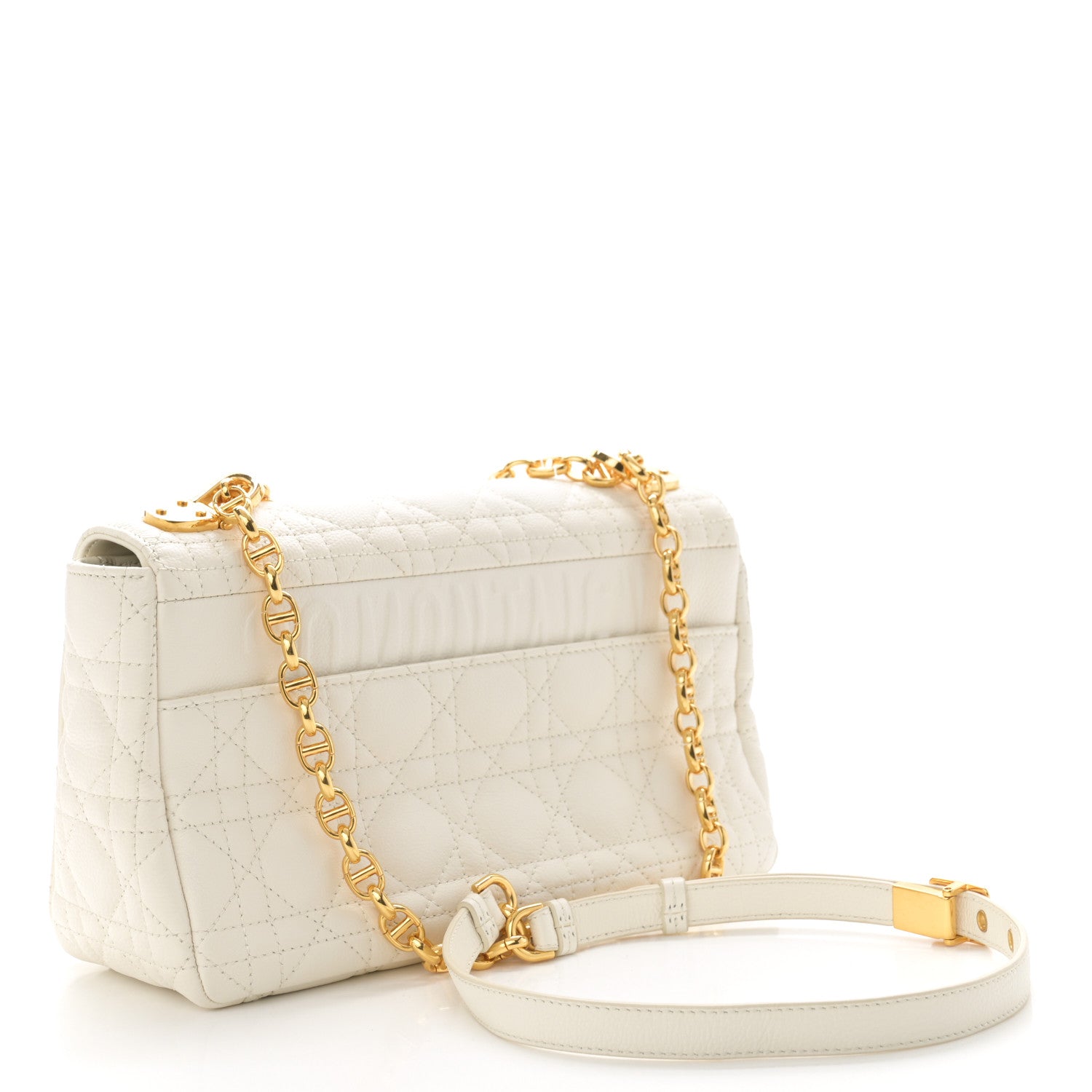 Christian Dior Supple Calfskin Cannage Medium Caro Bag Ivory 3 of 11