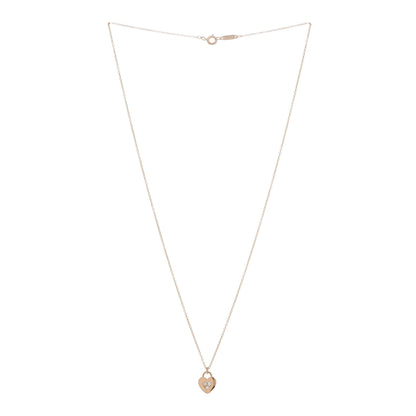 Tiffany 18K Rose Gold Diamond Heart Pendant Necklace 3 of 4