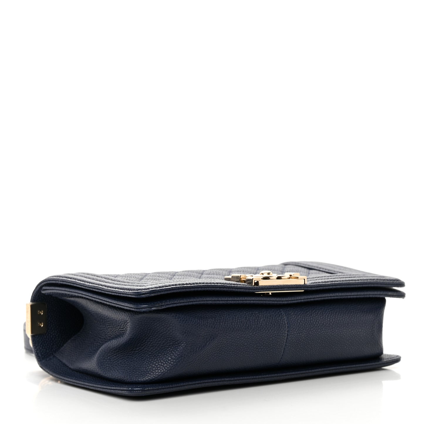 Caviar Quilted Medium Boy Flap Navy