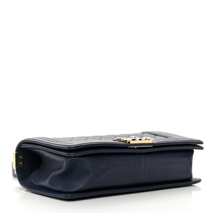 Chanel Caviar Quilted Medium Boy Flap Navy 4 of 15