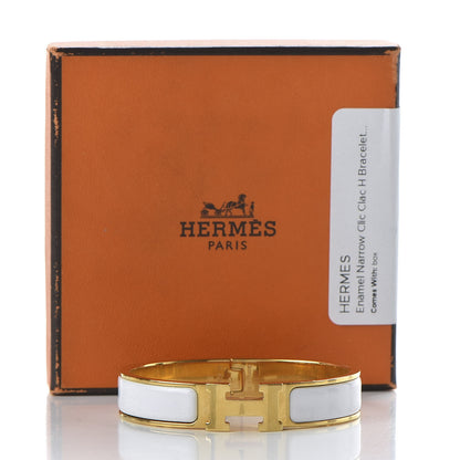 Hermes Enamel Narrow Clic Clac H Bracelet PM White 7 of 7
