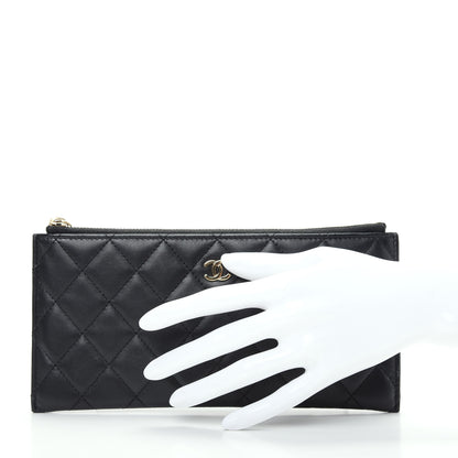 Chanel Lambskin Quilted Zip Pouch Black 2 of 9