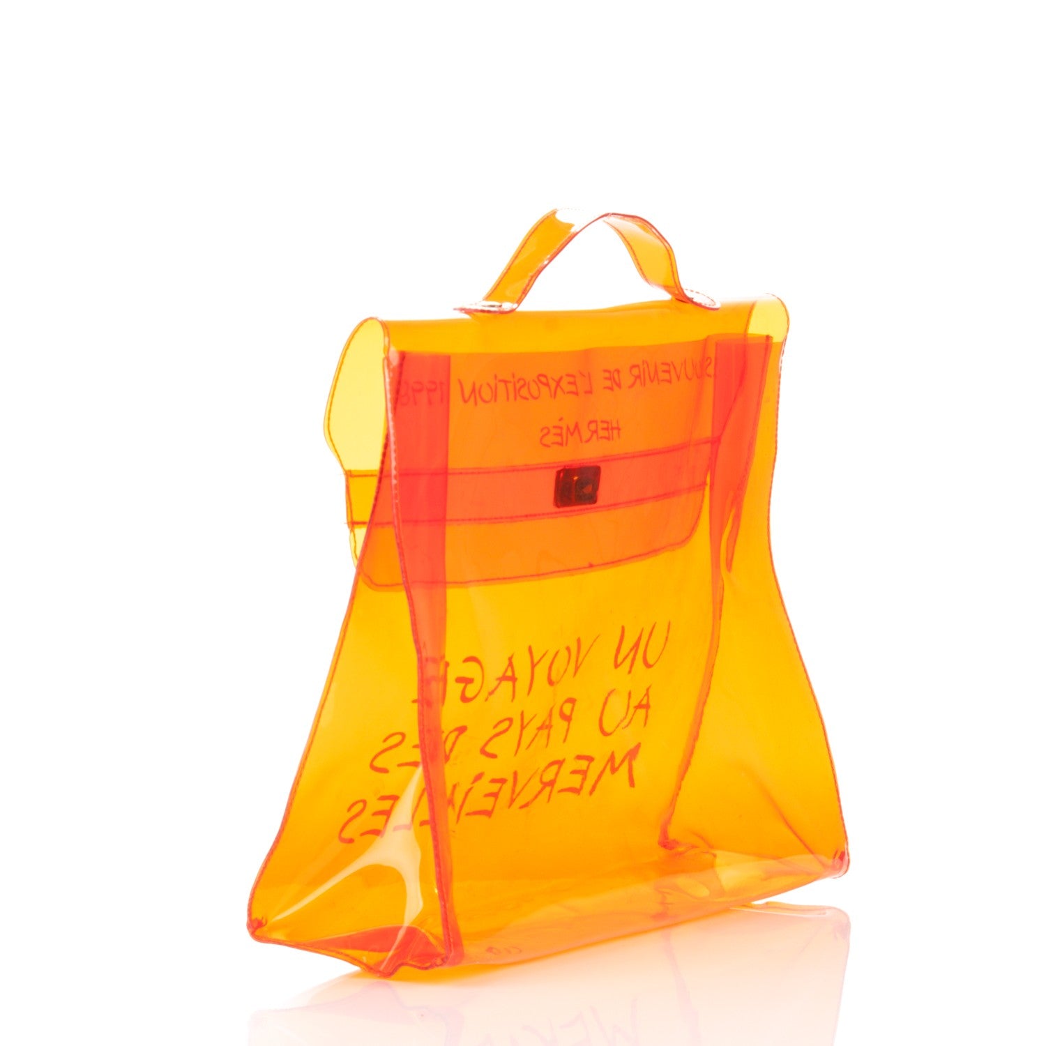 Hermes Vinyl Souvenir De L'Exposition Kelly Orange 3 of 5