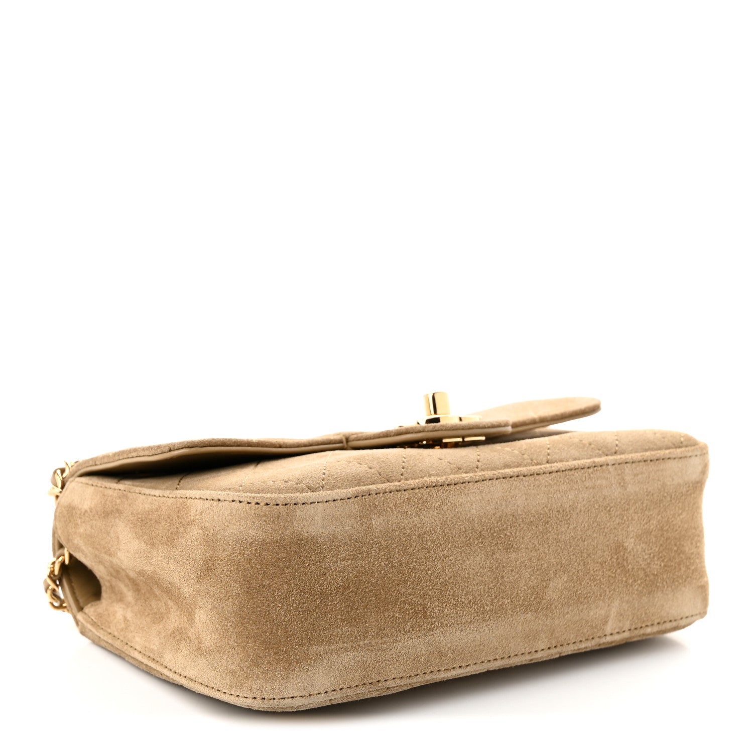 Chanel Suede Calfskin Mini Souplissimo Maxi Flap Dark Beige 4 of 10