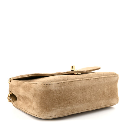 Chanel Suede Calfskin Mini Souplissimo Maxi Flap Dark Beige 4 of 10