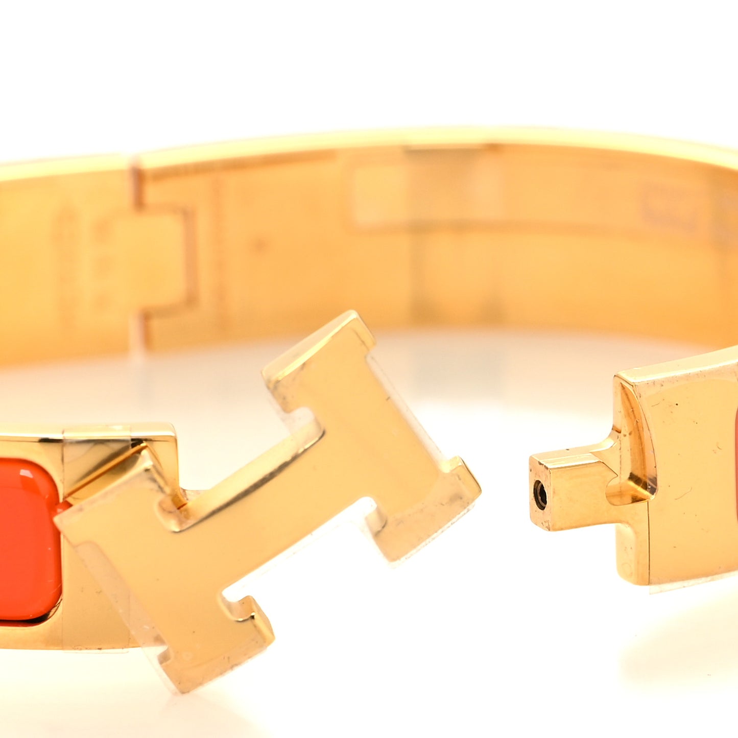 Enamel Narrow Clic Clac H Bracelet PM Orange
