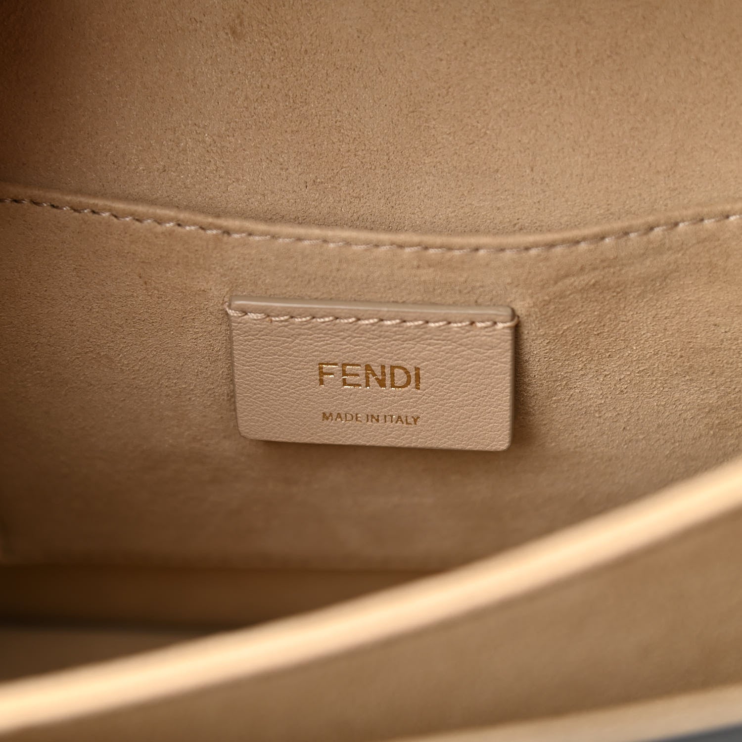 Fendi Vitello Liberty Bi-Color FF 1974 Embossed Chain Strap Kan U Shoulder Bag Black Maya 6 of 11