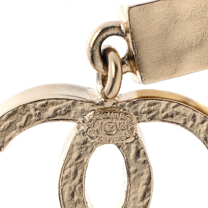 Chanel Crystal Pearl CC Cross Drop Earrings Gold 4 of 5