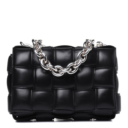 Bottega Veneta Lambskin Maxi Intreccio Padded Chain Cassette Crossbody Bag Black 1 of 14