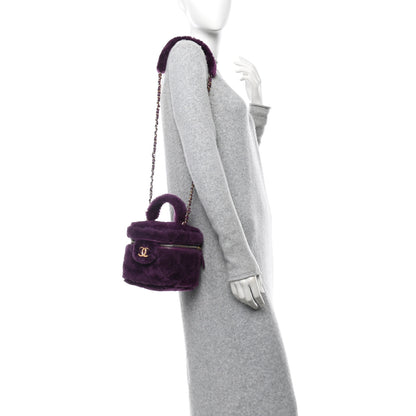 Chanel Shearling Lambskin Quilted Small Vanity Case Purple 2 of 11