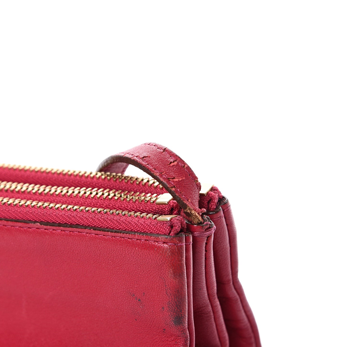 Lambskin Large Trio Crossbody Bag Red