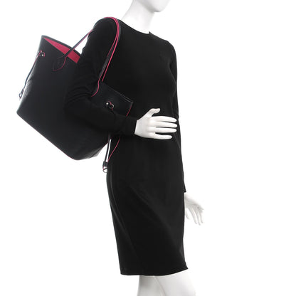 Louis Vuitton Epi Neverfull MM Black Hot Pink 2 of 13